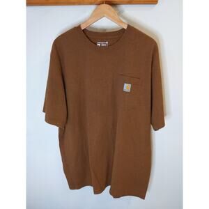 Carhartt Brown Pocket T-Shirt Loose Fit Workwear Streetwear Classic XL